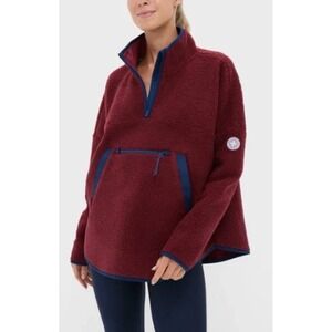 NEW Tuckernuck TNUCK SPORT Cabernet Fleece Cady Quarter 1/4 Zip Womens XS S $168